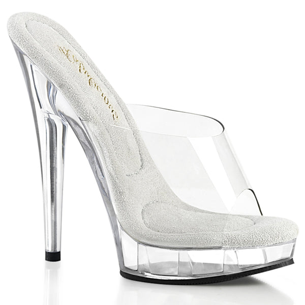SULTRY-601 Plateau Pantoletten - Transparent von Fabulicious
