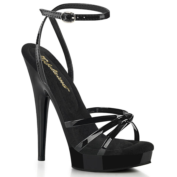 SULTRY-638 Plateau Sandaletten - Schwarz Lack von Fabulicious