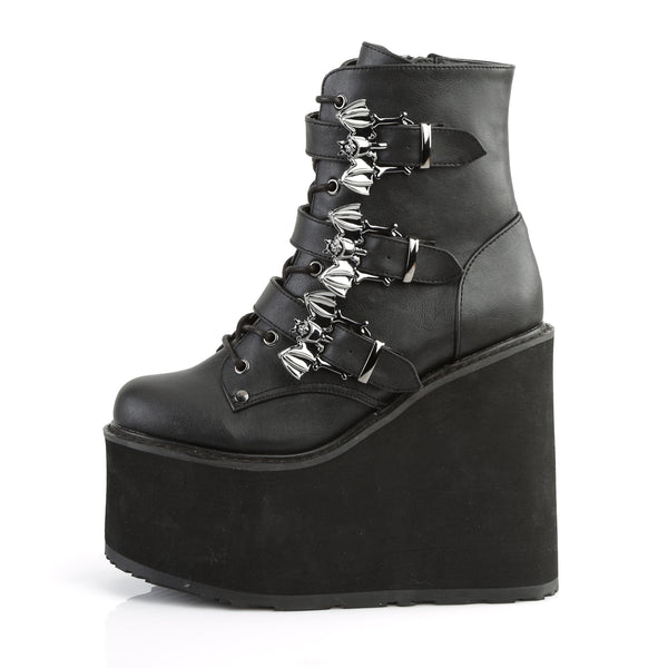 SWING-103 Plateau Stiefeletten Schwarz von DemoniaCult – Ansicht 3