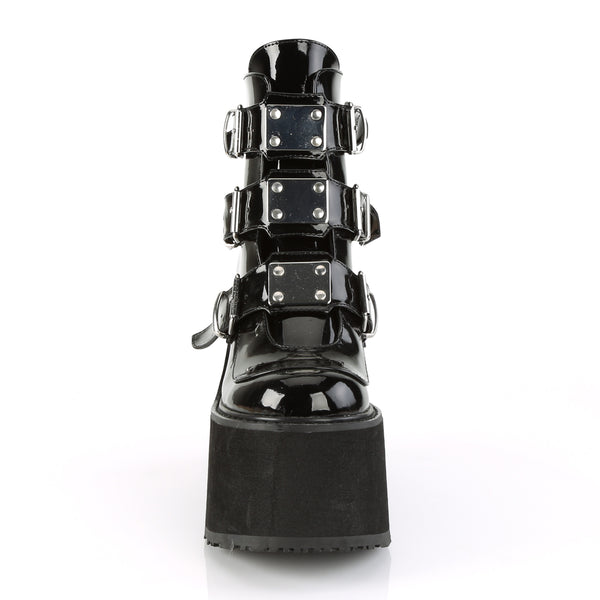 SWING-105 Plateau Stiefeletten schwarz lack von DemoniaCult – Ansicht 2