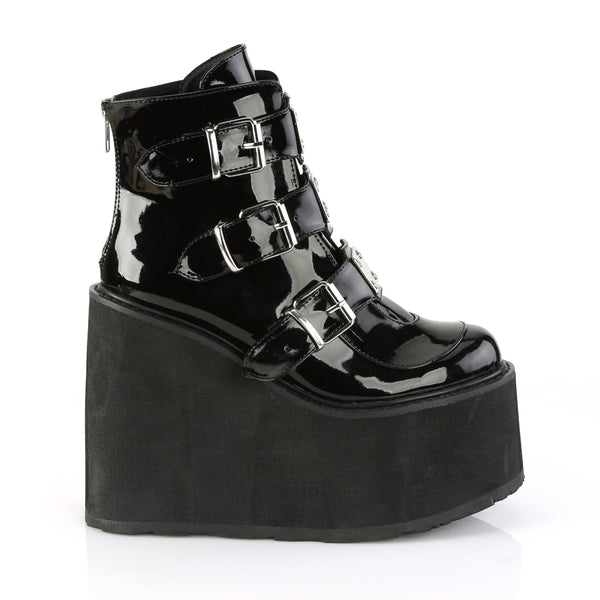SWING-105 Plateau Stiefeletten schwarz lack von DemoniaCult – Ansicht 5
