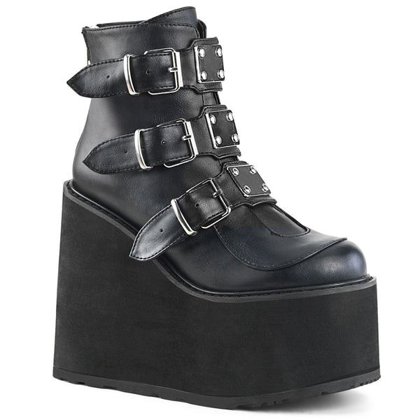 SWING-105 Plateau Stiefeletten schwarz matt von DemoniaCult