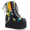 SWING-115 Plateau Stiefeletten schwarz mehrfarbig von DemoniaCult