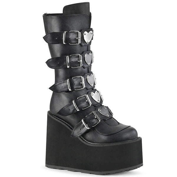 SWING-230 Plateau Stiefel - Schwarz Matt von DemoniaCult