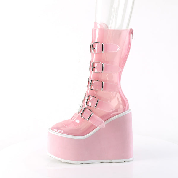 SWING-230C Plateau Stiefel - PVC Rosa von DemoniaCult – Ansicht 3