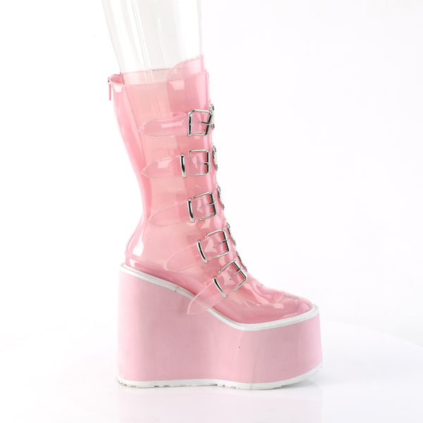 SWING-230C Plateau Stiefel - PVC Rosa von DemoniaCult – Ansicht 5