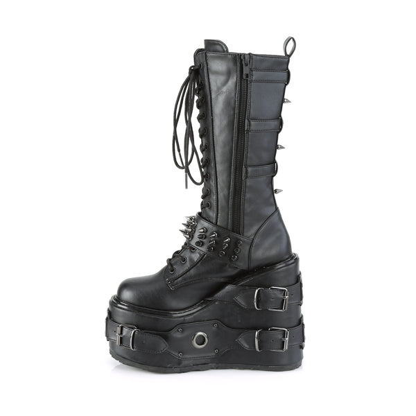 SWING-327 Plateau Stiefel - Schwarz Matt von DemoniaCult – Ansicht 3