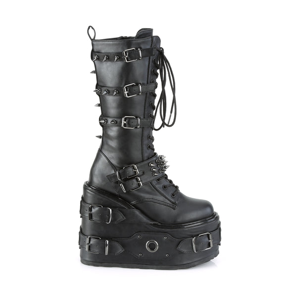 SWING-327 Plateau Stiefel - Schwarz Matt von DemoniaCult – Ansicht 5