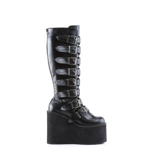 SWING-815 Plateau Stiefel - Schwarz Matt von DemoniaCult – Ansicht 5