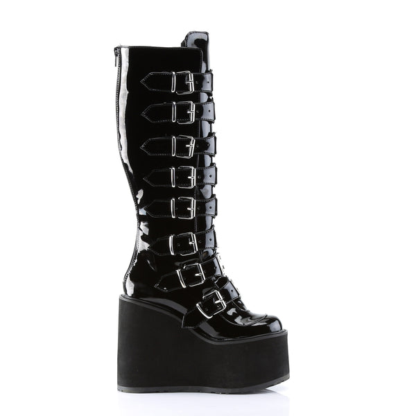 SWING-815 Plateau Stiefel - Schwarz Lack von DemoniaCult – Ansicht 5