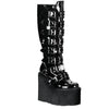 SWING-815 Plateau Stiefel - Schwarz Lack von DemoniaCult