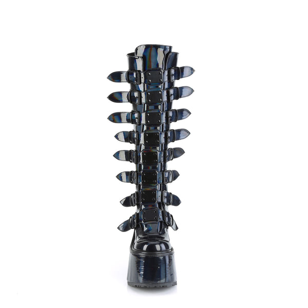 SWING-815 Plateau Stiefel - Schwarz Lack/Holo von DemoniaCult – Ansicht 2