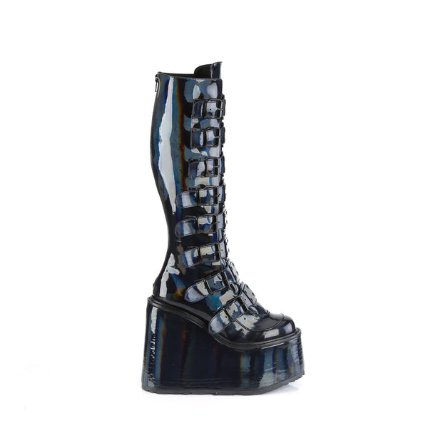 SWING-815 Plateau Stiefel - Schwarz Lack/Holo von DemoniaCult – Ansicht 5