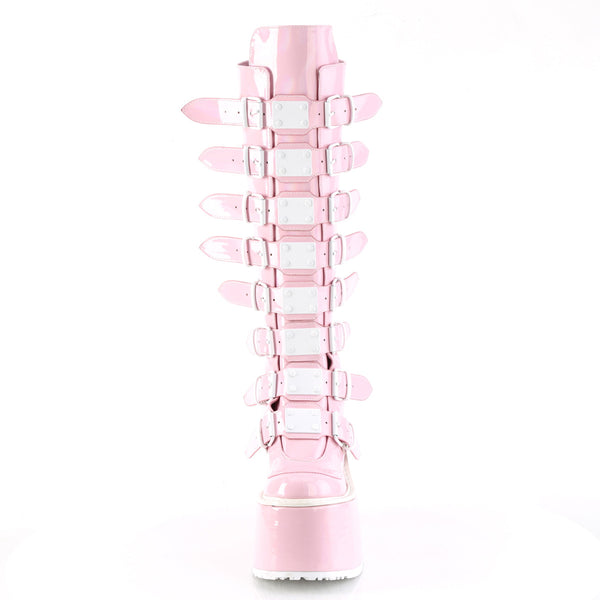 SWING-815 Plateau Stiefel - Rosa lack Holo von DemoniaCult – Ansicht 2