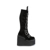 SWING-815 Plateau Stiefel - Schwarz Velour von DemoniaCult – Ansicht 5