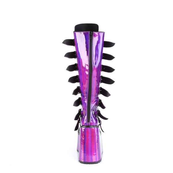SWING-815 Plateau Stiefel - Violett Lack/Holo von DemoniaCult – Ansicht 4