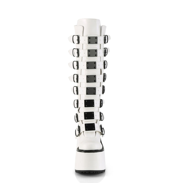 SWING-815 Plateau Stiefel - Weiss Lack von DemoniaCult – Ansicht 2