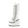 SWING-815 Plateau Stiefel - Weiss Lack von DemoniaCult – Ansicht 3