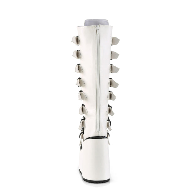 SWING-815 Plateau Stiefel - Weiss Lack von DemoniaCult – Ansicht 4