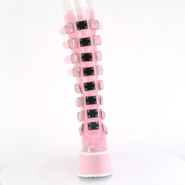 SWING-815C Plateau Stiefel - PVC Rosa Halbtransparent von DemoniaCult – Ansicht 2