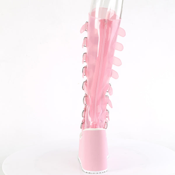 SWING-815C Plateau Stiefel - PVC Rosa Halbtransparent von DemoniaCult – Ansicht 4