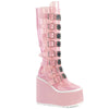 SWING-815C Plateau Stiefel - PVC Rosa Halbtransparent von DemoniaCult