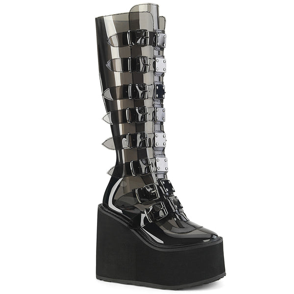 SWING-815C Plateau Stiefel - PVC Schwarz von DemoniaCult