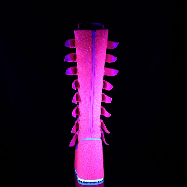 SWING-815 Plateau Stiefel - Pink neon UV von DemoniaCult – Ansicht 4