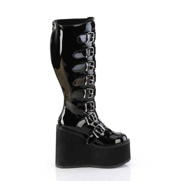 SWING-815WC (Weitschaft) Plateau Stiefel - Schwarz Lack von DemoniaCult – Ansicht 5