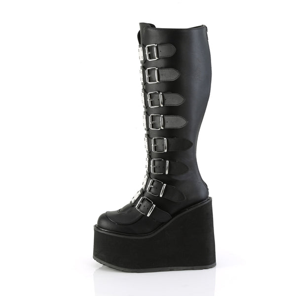 SWING-815WC (Weitschaft) Plateau Stiefel - Schwarz Matt von DemoniaCult – Ansicht 3