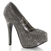 TEEZE-06R Plateau Pumps - Glitter Zinngrau von Bordello