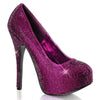 TEEZE-06R Plateau Pumps - Glitter Lila von Bordello