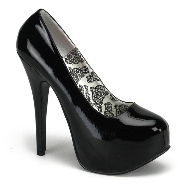 TEEZE-06W Plateau Pumps Schwarz von Pleaser Pink Label