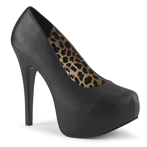TEEZE-06W Plateau Pumps von Pleaser Pink Label - Schwarz (Weit)