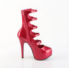 TEEZE-23 Plateau Stiefeletten/Sandaletten - Rot Lack Glitzer von DemoniaCult – Ansicht 5