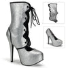 TEEZE-31G Plateau Pumps Silber von Bordello