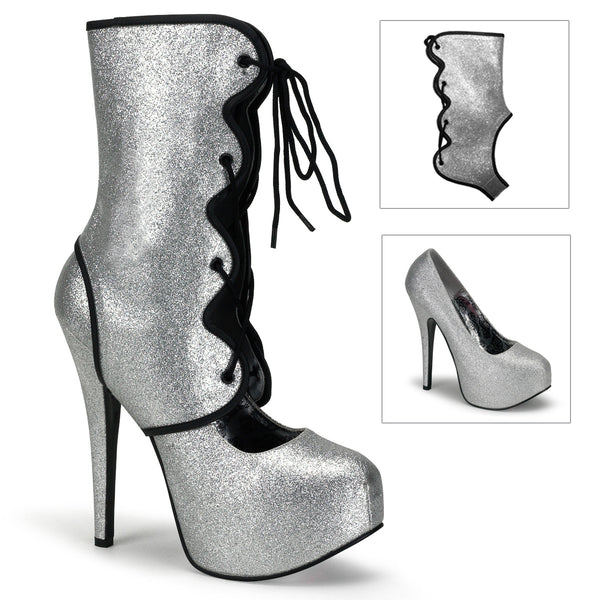 TEEZE-31G Plateau Pumps Silber von Bordello
