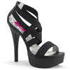 TEEZE-47W Plateau Sandaletten Schwarz von Pleaser Pink Label