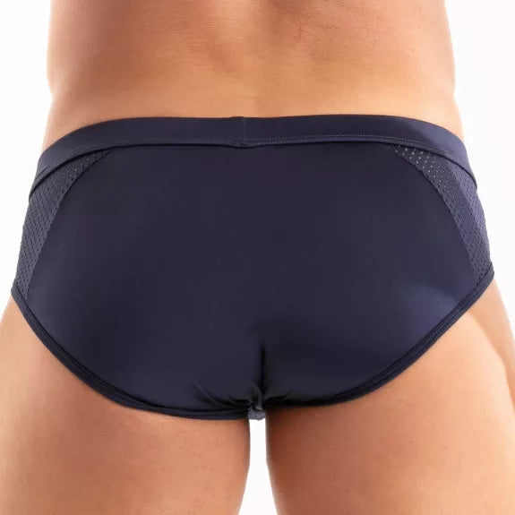 Herren Slips Marineblau - Atmungsaktive Mikrofaser, Low-Rise Komfort | TOF Paris