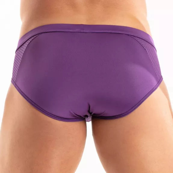 Herren Slip Microfaser Atmungsaktiv mit Komfort-Beutel - Lila | TOF Paris