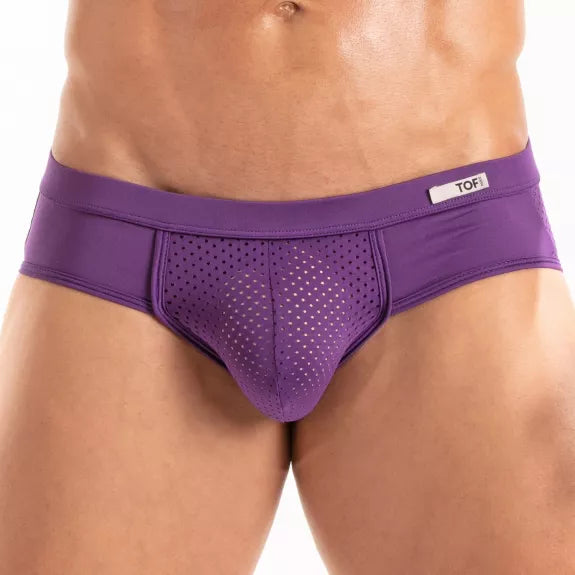 Herren Slip Microfaser Atmungsaktiv mit Komfort-Beutel - Lila | TOF Paris