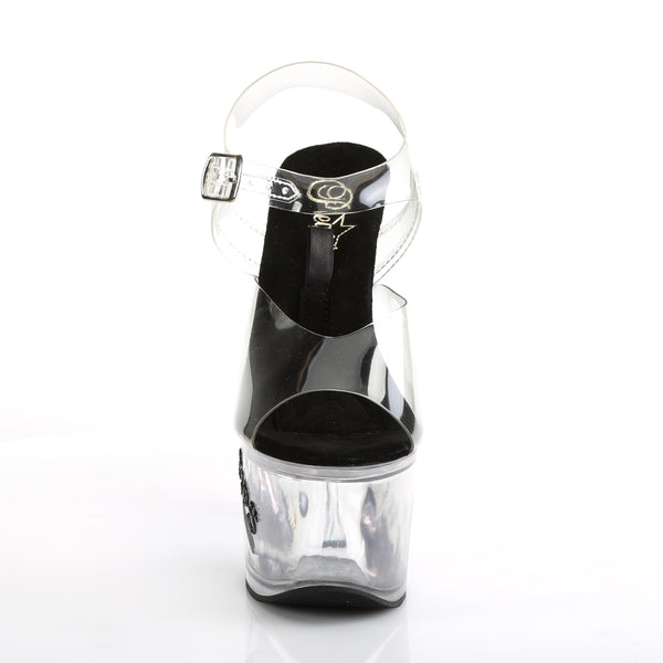 TIPJAR-708-5 Plateau Sandaletten Transparent/Schwarz von Pleaser – Ansicht 2