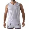 Weißes Total Protection Tank Top im markanten Designer Stil von TOF Paris