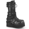 TRASHVILLE-138 Plateau Stiefel - Schwarz matt Nieten Gothic von DemoniaCult