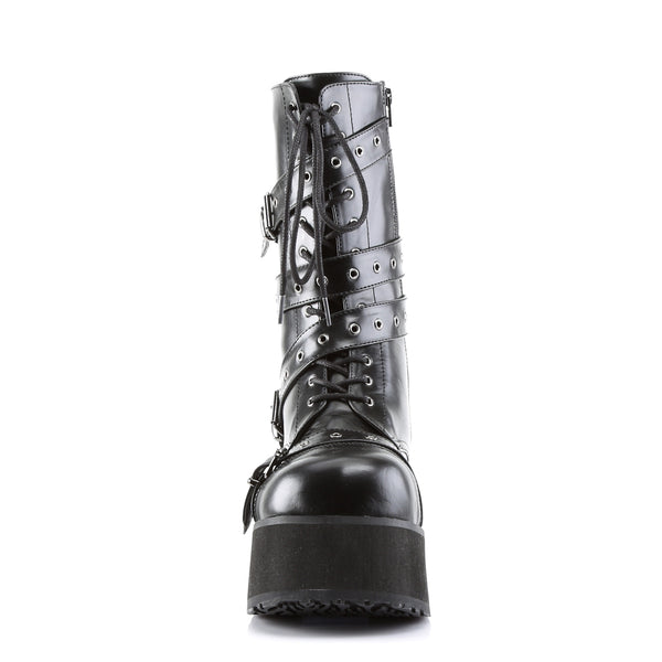 TRASHVILLE-205 Plateau Stiefel schwarz matt Nieten Gothic von DemoniaCult – Ansicht 2