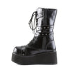 TRASHVILLE-205 Plateau Stiefel schwarz matt Nieten Gothic von DemoniaCult – Ansicht 3