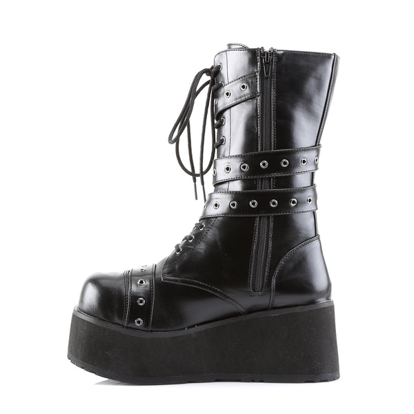 TRASHVILLE-205 Plateau Stiefel schwarz matt Nieten Gothic von DemoniaCult – Ansicht 3