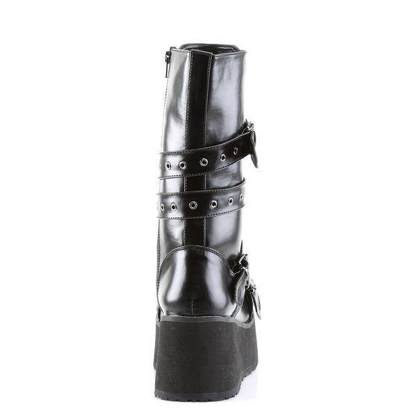 TRASHVILLE-205 Plateau Stiefel schwarz matt Nieten Gothic von DemoniaCult – Ansicht 4