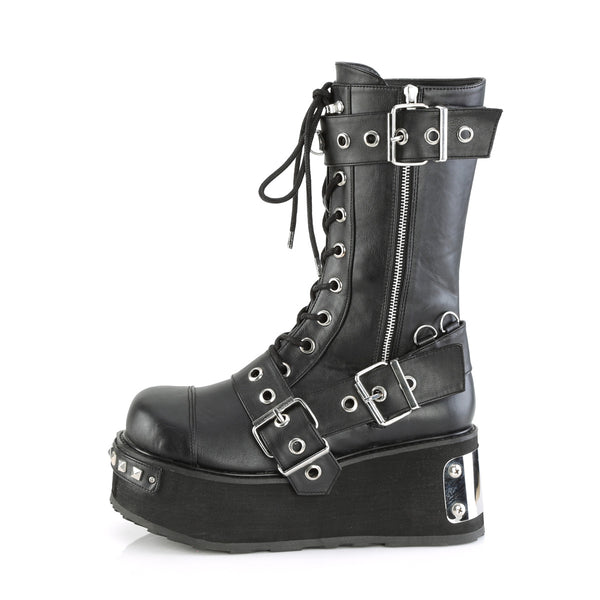 TRASHVILLE-250 Plateau Stiefel - Schwarz Matt von DemoniaCult – Ansicht 3