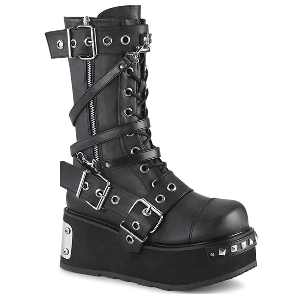 TRASHVILLE-250 Plateau Stiefel - Schwarz Matt von DemoniaCult